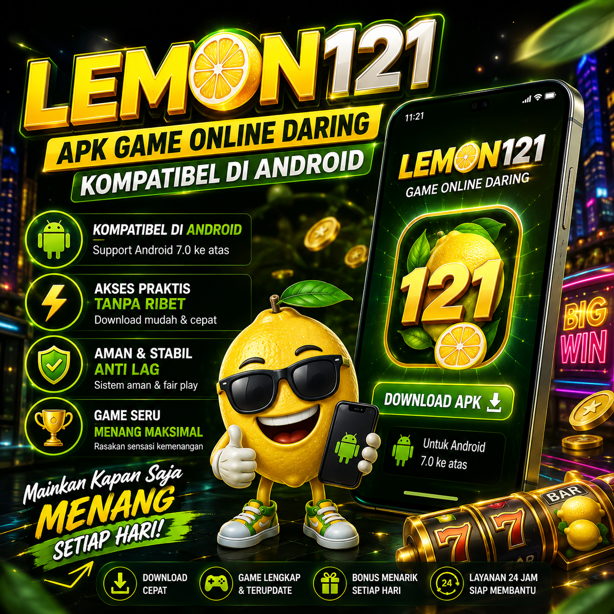 Galeri pratinjau visual LEMON121 build APK resmi terbaru